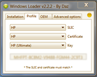 Descargar Windows Loader v2.2.2. Activador Windows 7 Loader by Daz gratis.